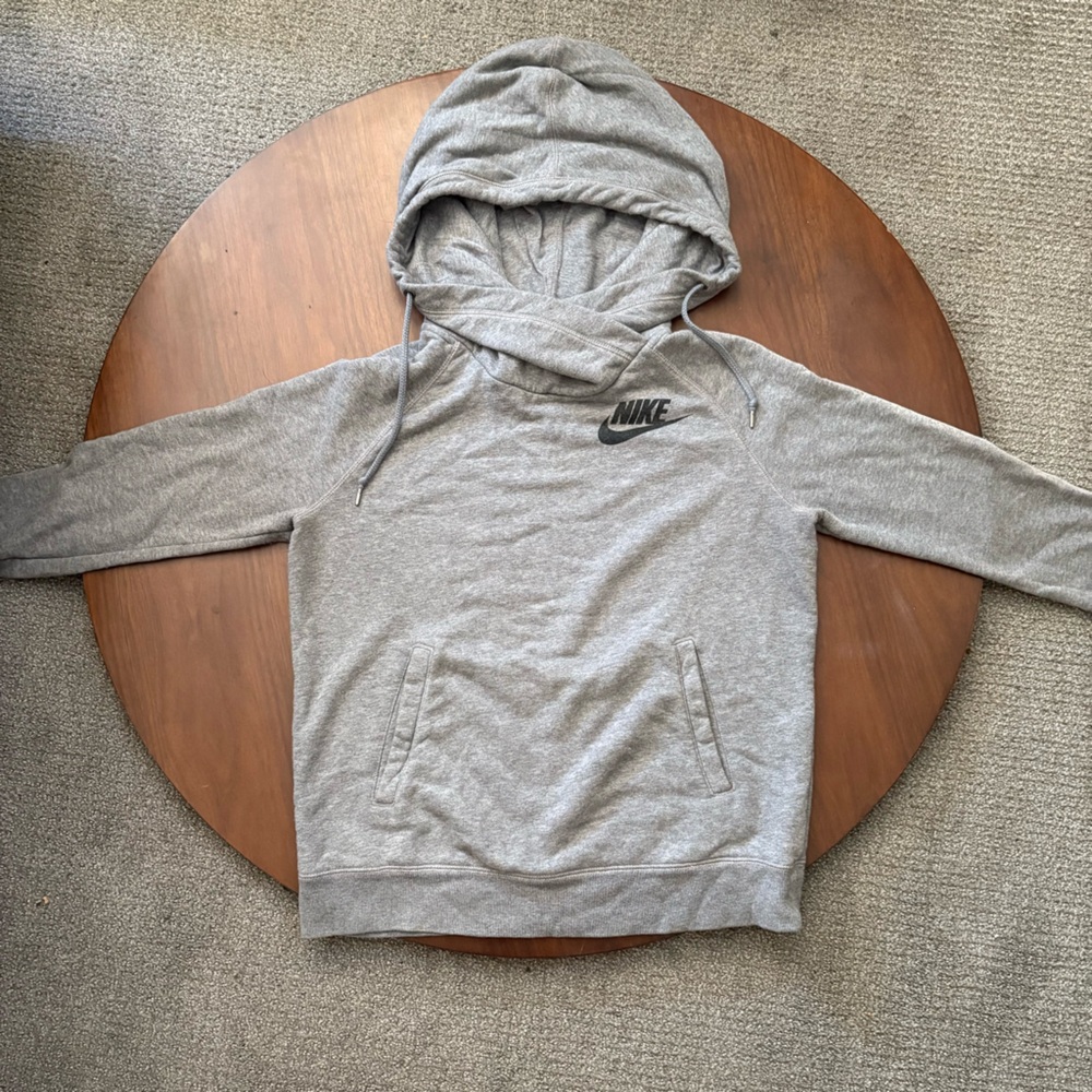 Nike Hoodie Light Gray Scuba Hood Sweater Men's Size Medium Cotton Polyester